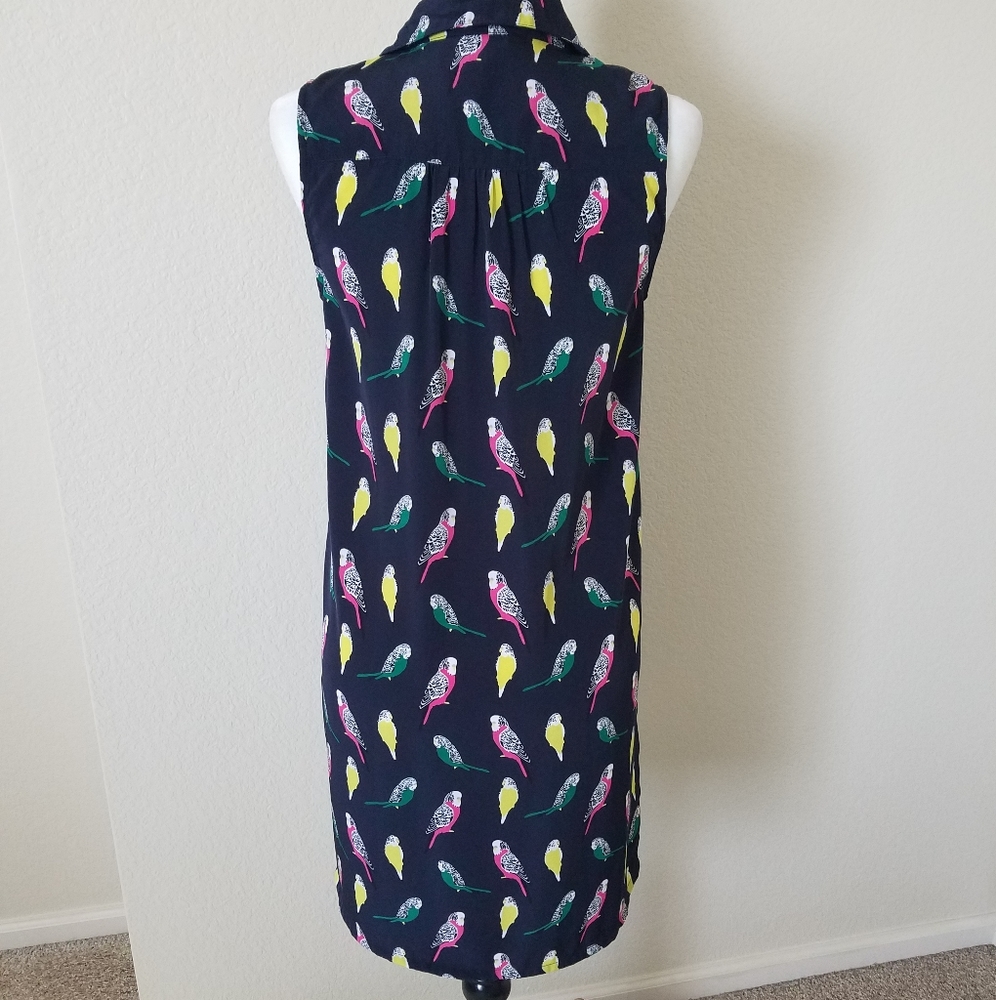 Banana Republic Navy Parakeet Dress Size 4 - Picture 3 of 10
